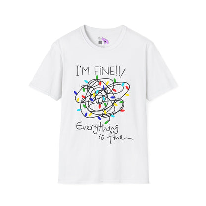 I'm Fine Everything Is Fine (String Lights) Adult T-shirt
