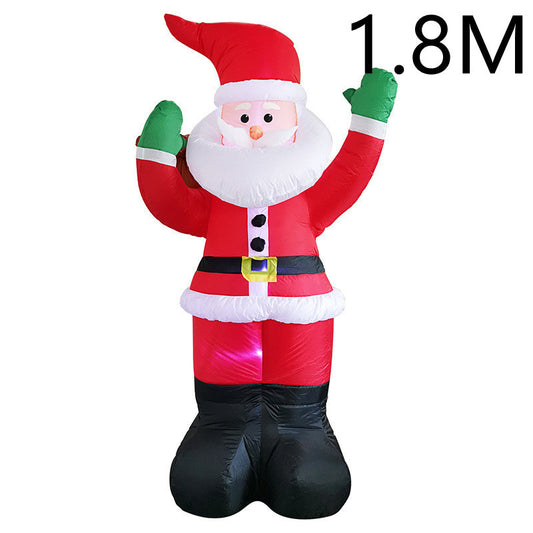 6ft Inflatable Waving Santa Claus with LED Lights – Outdoor Christmas Yard Decoration