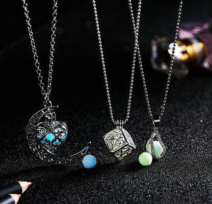 Moon/Square/Tear Drop Glow In The Dark Necklace