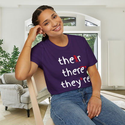 Their There They're Grammar Adult T-shirt