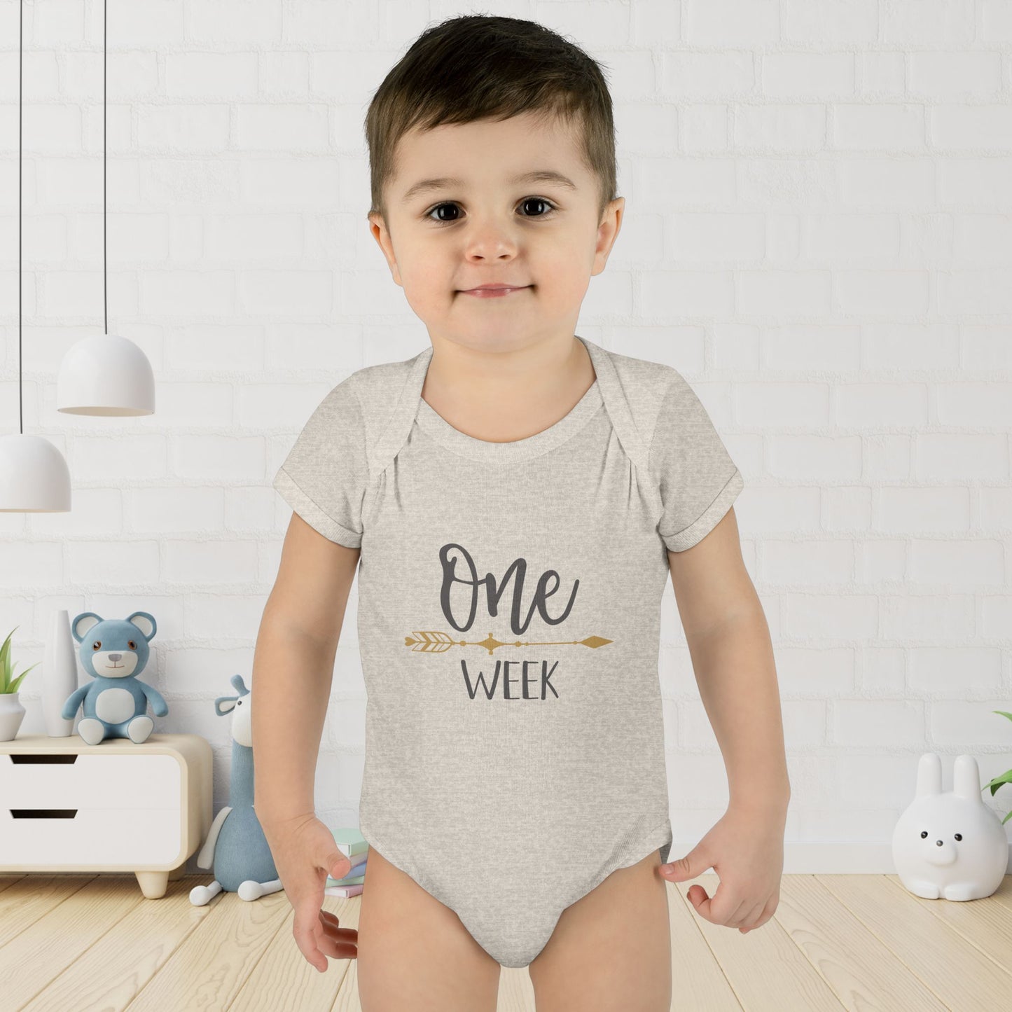 Golden Arrow Milestone Baby Bodysuit-One Week