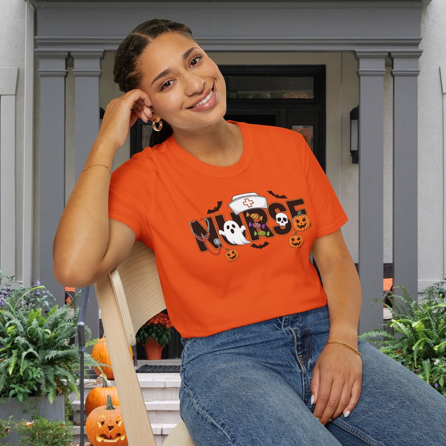 Fun Halloween Nurse Adult T-shirt