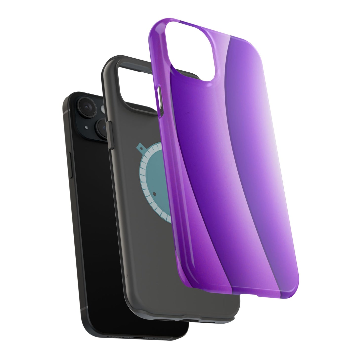 Purple Gradient Stripes MagSafe® Compatible Tough Case for iPhone