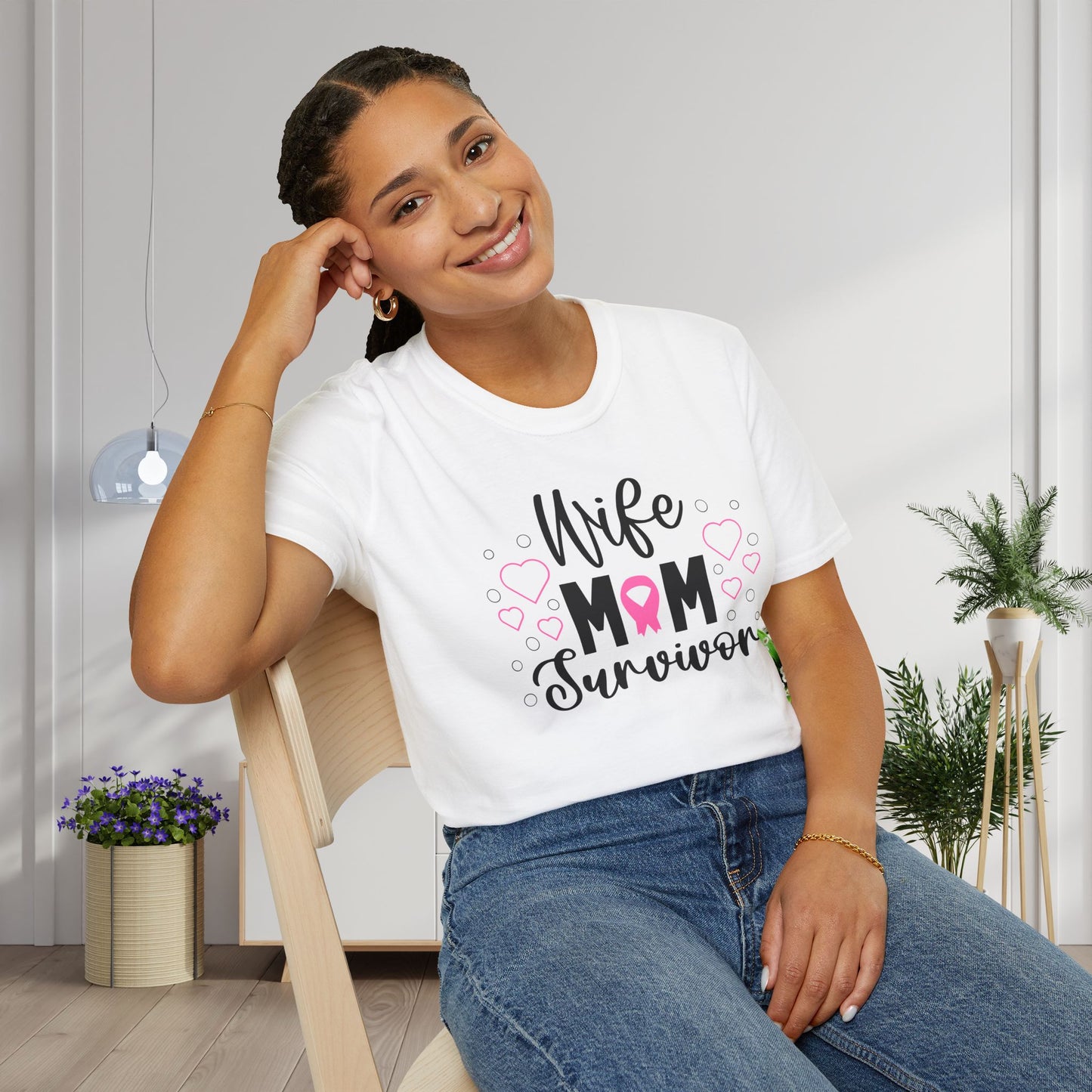 Wife Mom Survivor Adult T-shirt