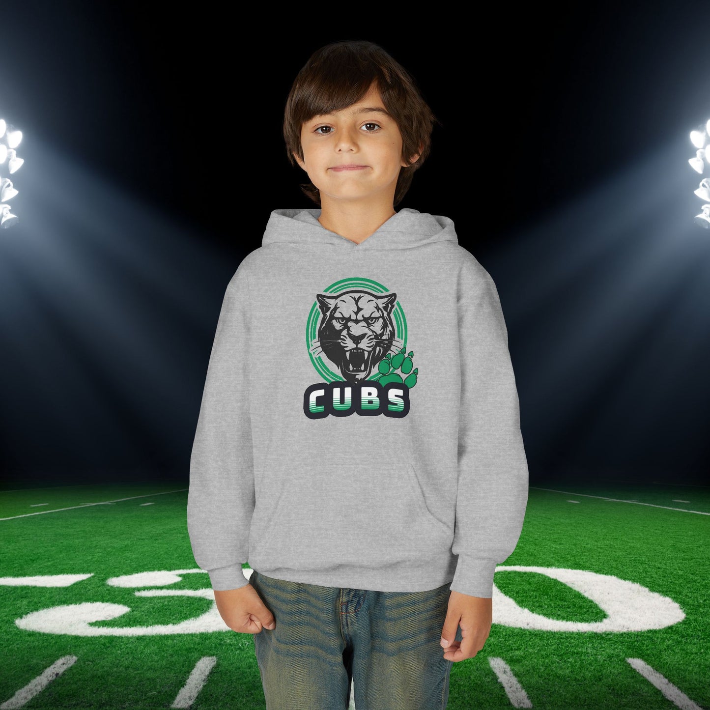 Cubs Circle Mascot Youth Heavy Blend Hoodie