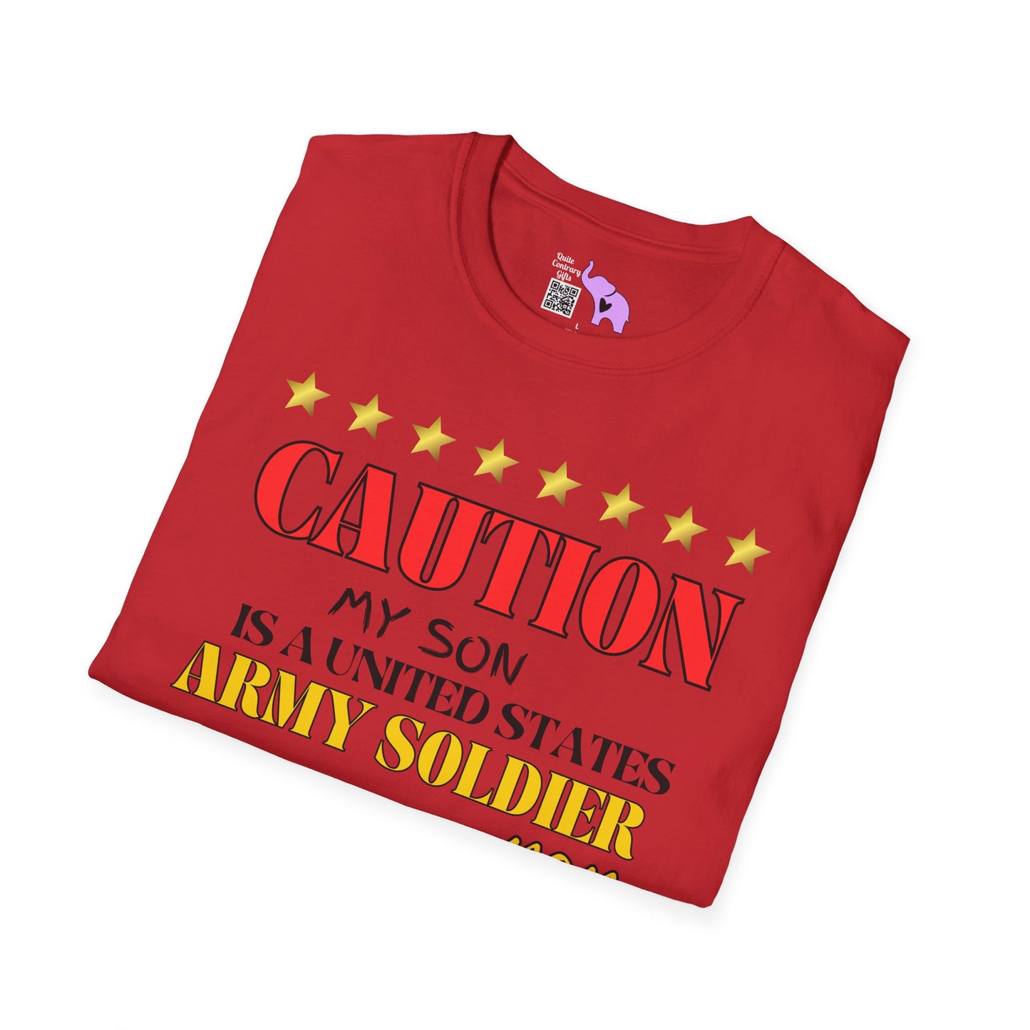 Caution My Son is a US Army Soldier I've Been Known to Brag (Dad) Adult T-Shirt