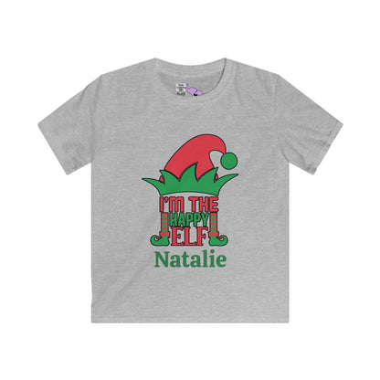 I'm The Happy Elf Personalized Youth Softstyle Tee