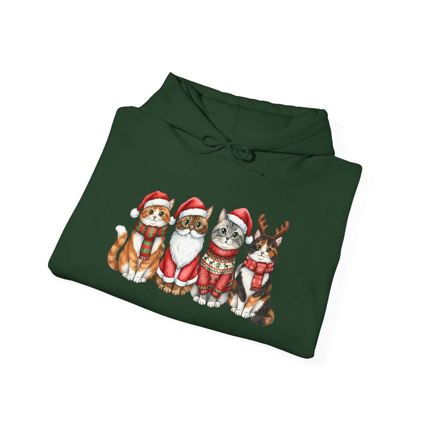 Santa Claus Cats Adult Heavy Blend™ Hooded Sweatshirt