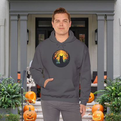 Creepy Black Cat 6 Heavy Blend™ Hooded Sweatshirt