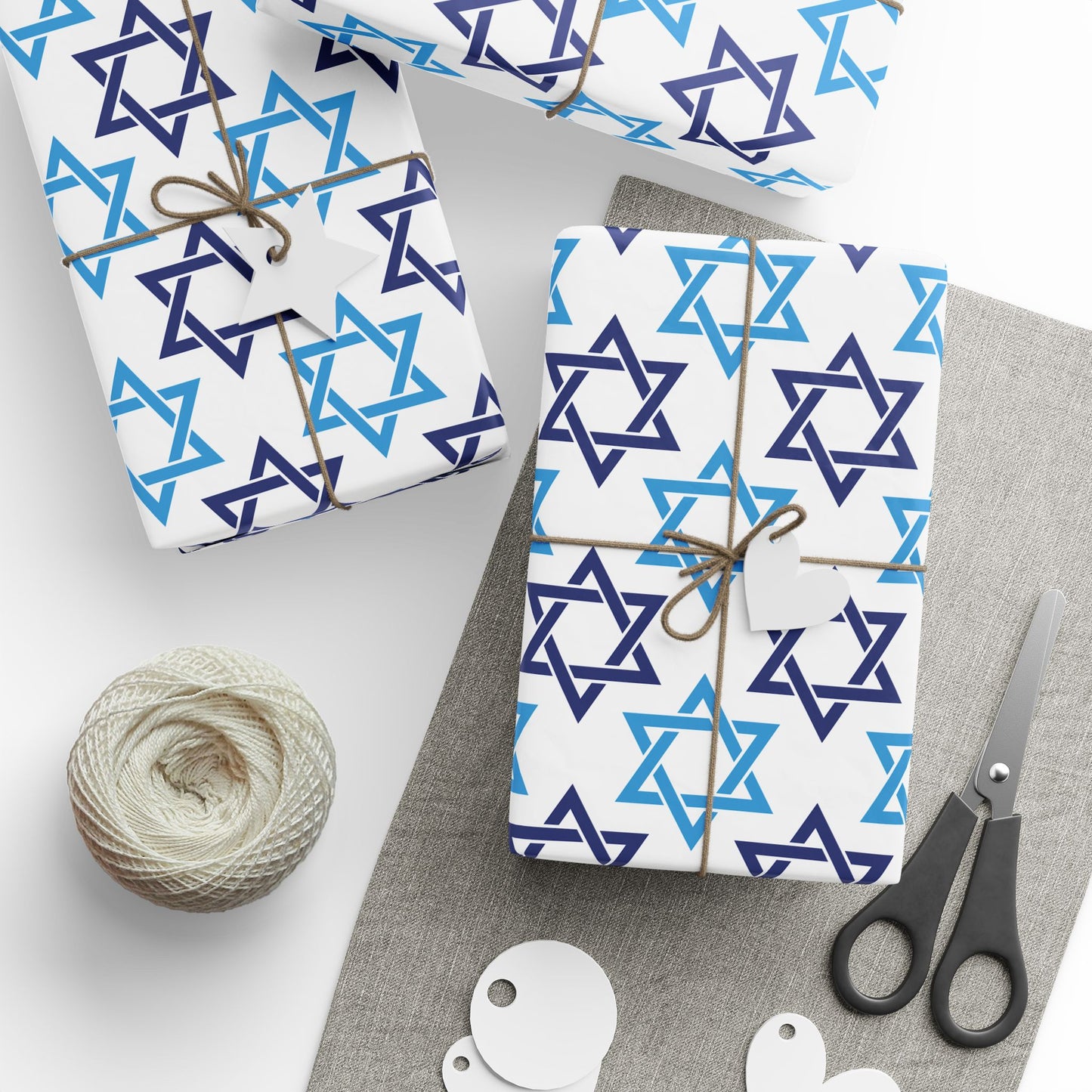 Star of David 2 Hanukkah Wrapping Paper
