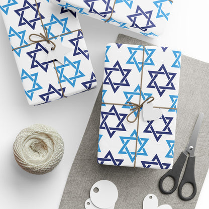 Star of David 2 Hanukkah Wrapping Paper