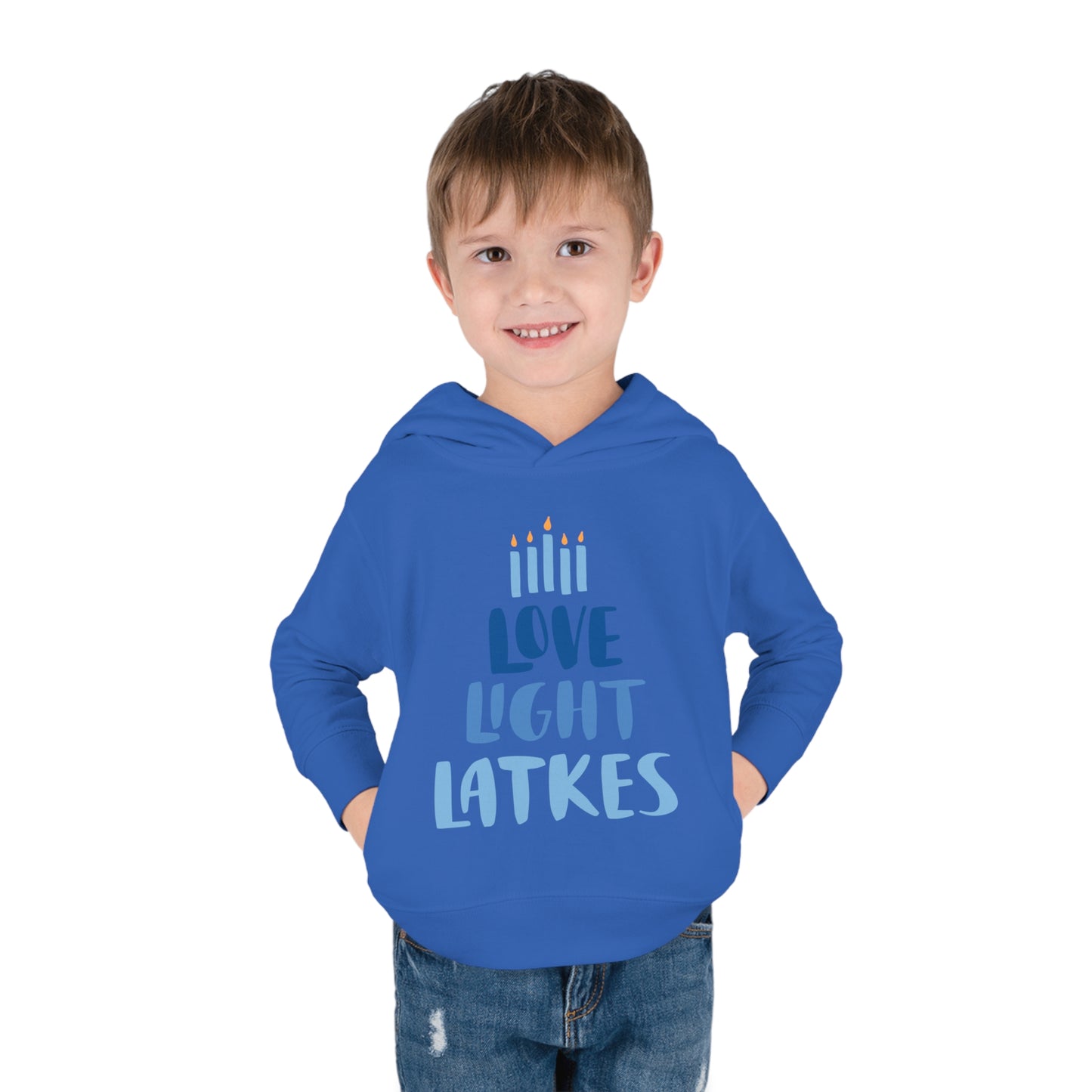 Hanukkah Love Light Latkes Toddler Pullover Fleece Hoodie