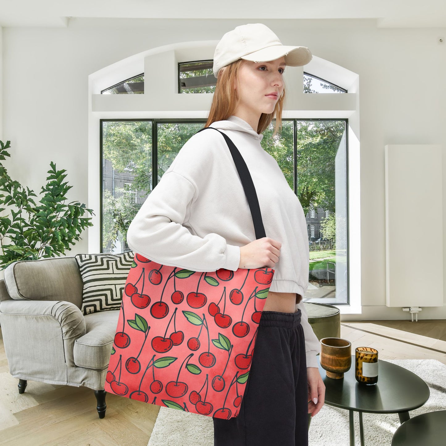 Cherry Bombshell Canvas Tote Bag