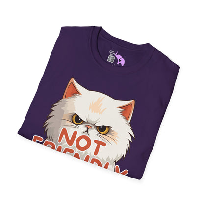 Not Friendly Do Not Touch Cat Adult T-shirt