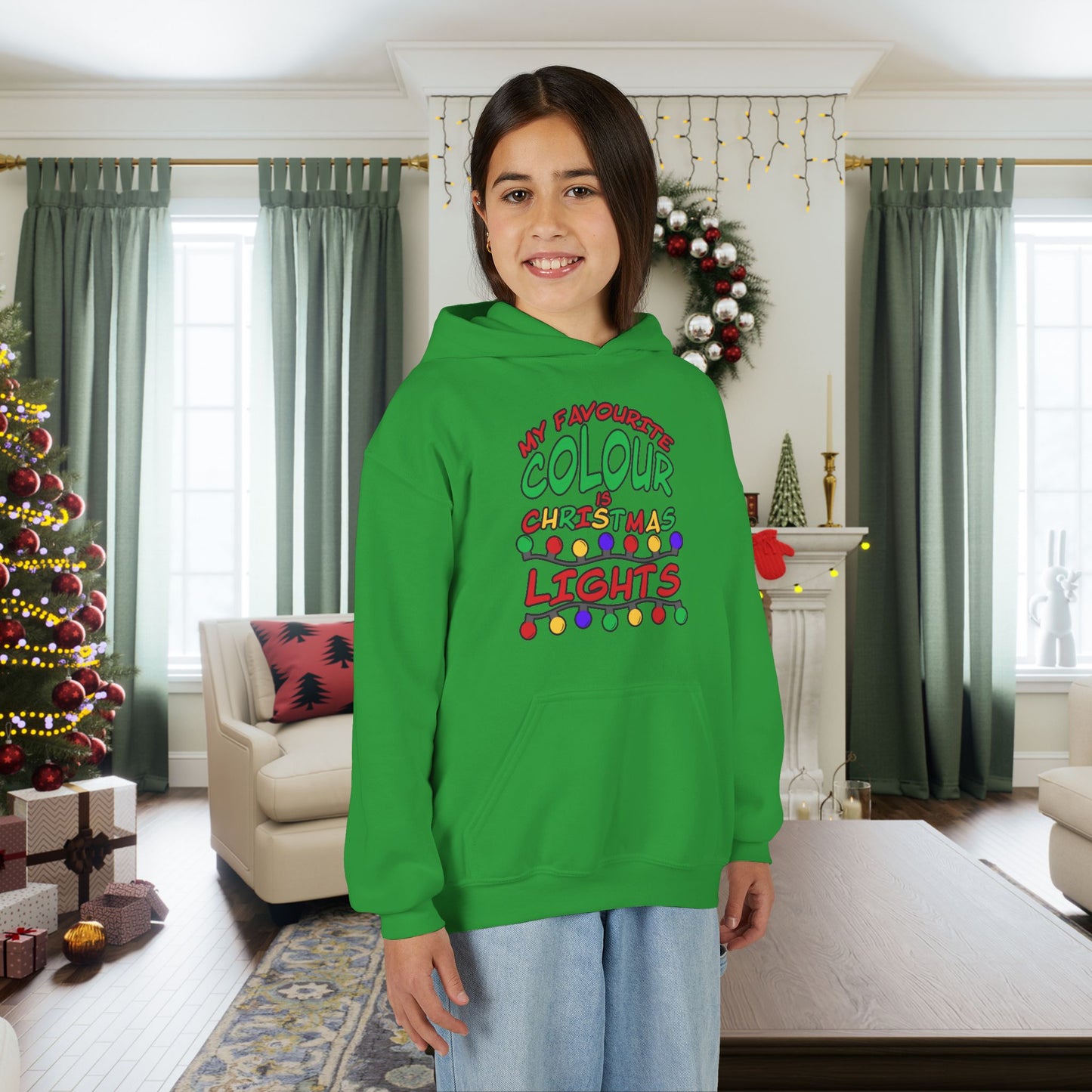 My Favourite Colour Is Christmas Lights Youth Hoodie