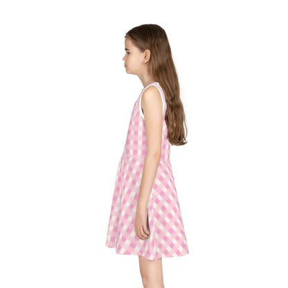 Dreamy Rose Gingham Girls' Sleeveless Sundress