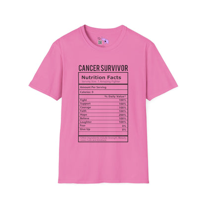 Cancer Survivor Nutrition Facts Adult T-shirt
