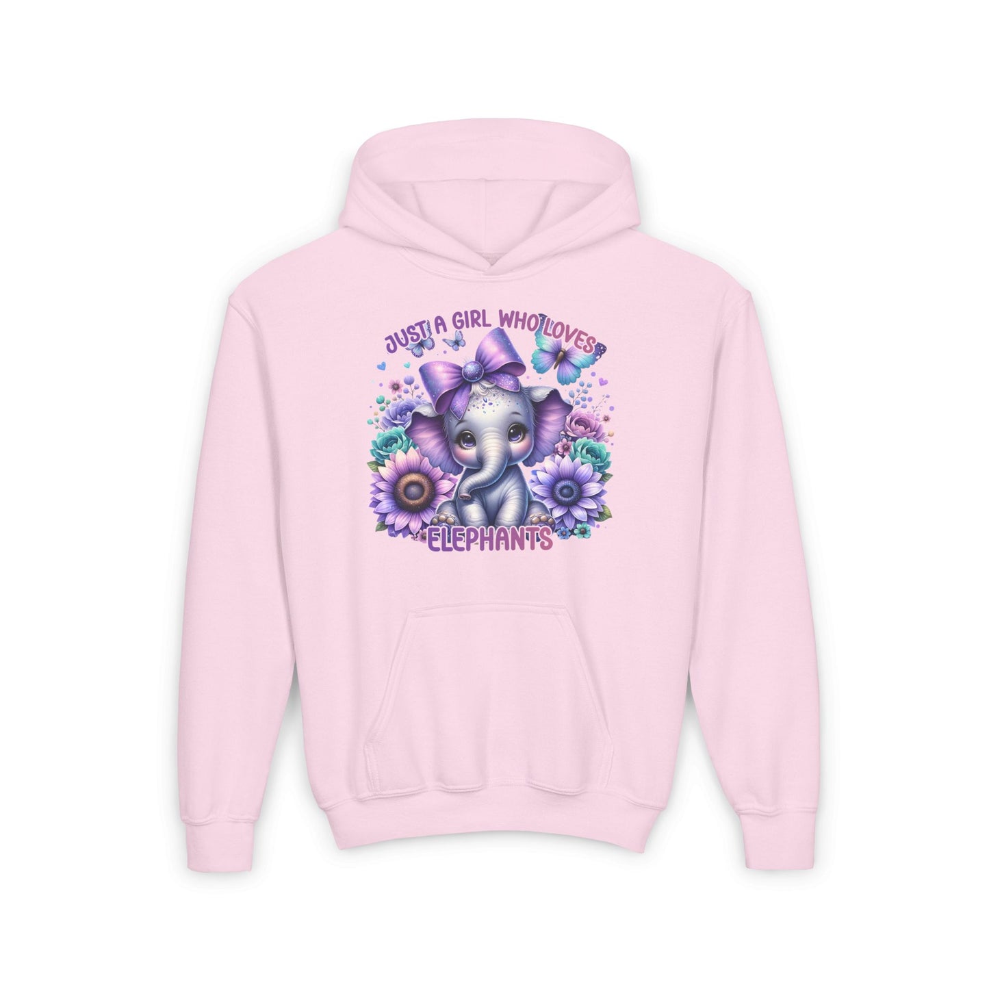 Just A Girl Who Loves Elephants Youth Heavy Blend Hoodie