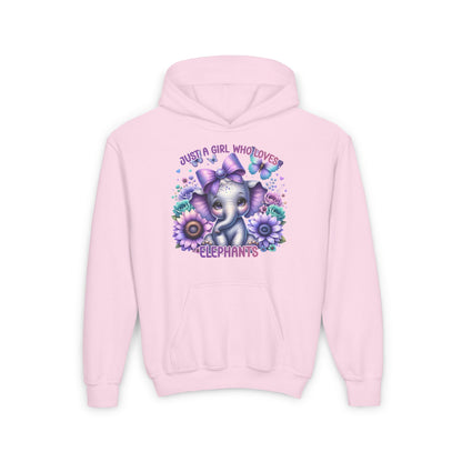 Just A Girl Who Loves Elephants Youth Heavy Blend Hoodie