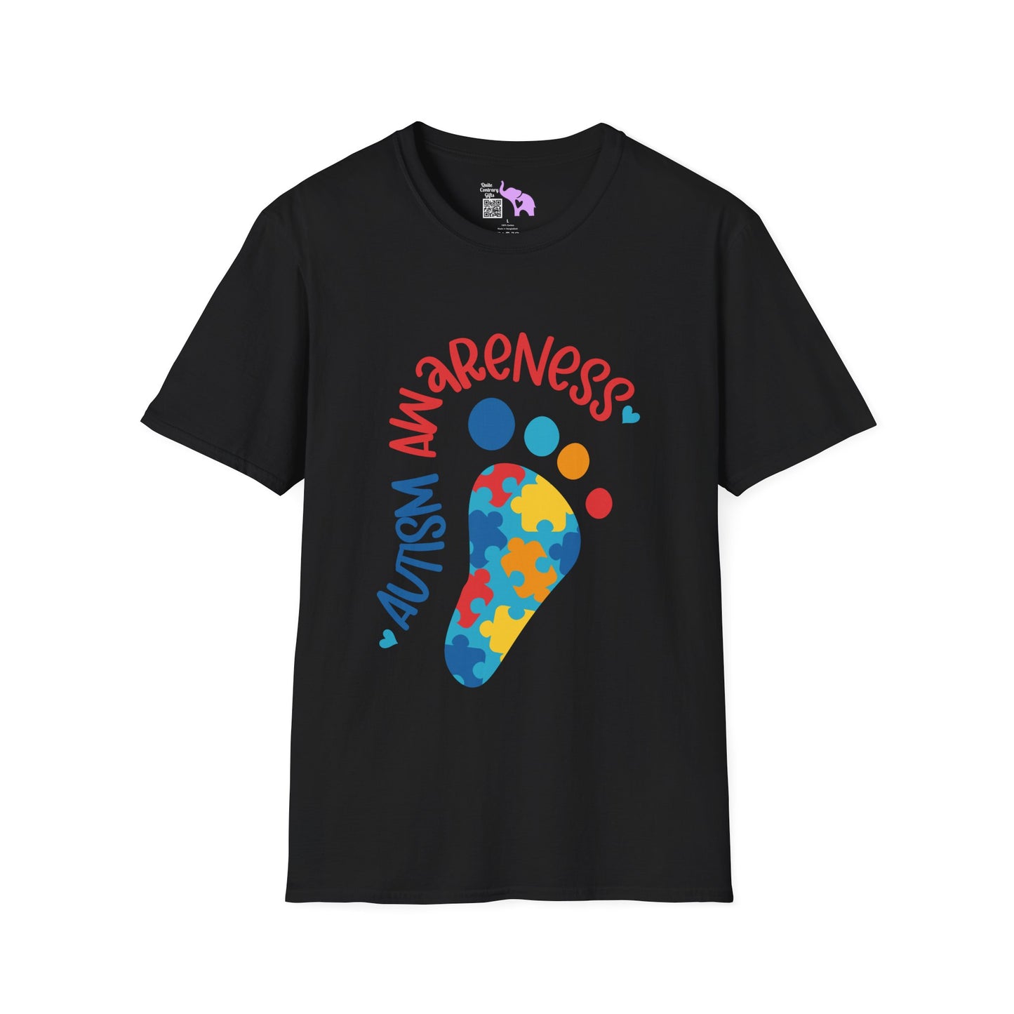 Autism Awarness (Footprint) Adult T-shirt