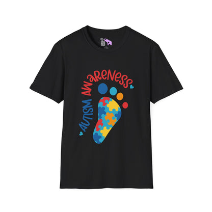 Autism Awarness (Footprint) Adult T-shirt