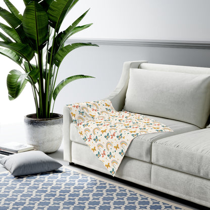 Whispering Wings & Rainbows Baby Swaddle Blanket