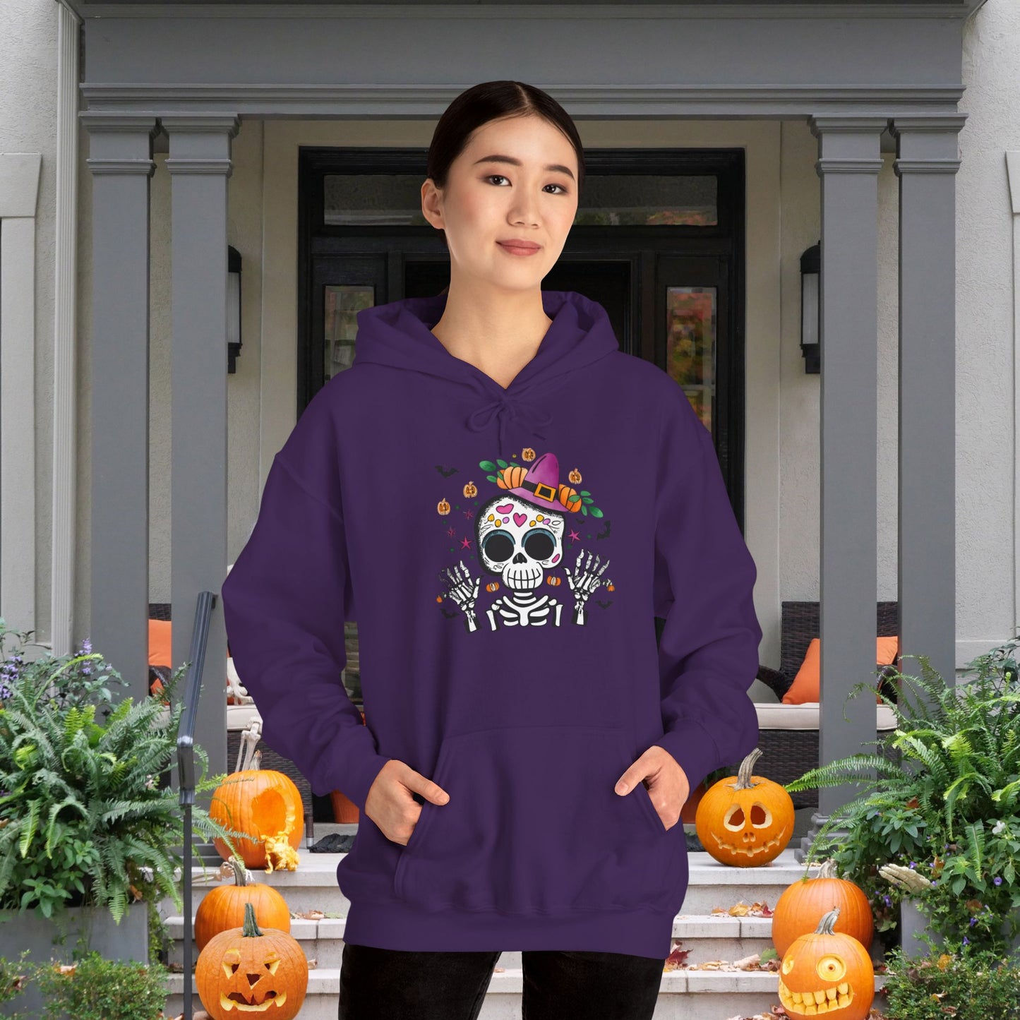 Dios de Muertos Skull Heavy Blend™ Hooded Sweatshirt