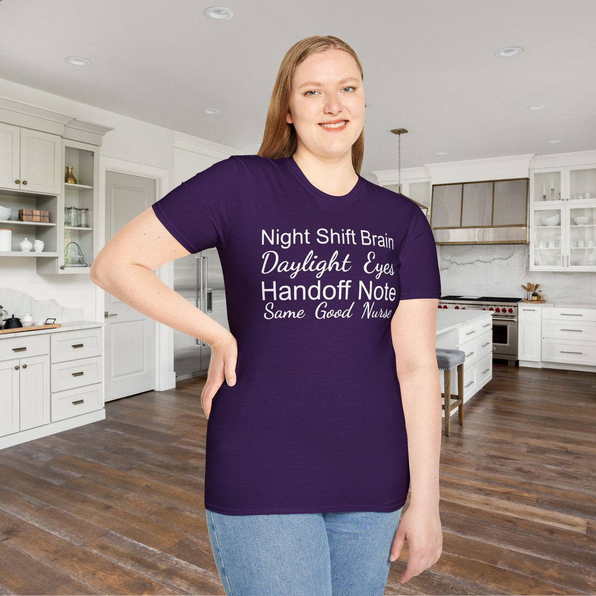Night Shift Brain Daylight Eyes Handoff Note Same Good Nurse Adult T-shirt