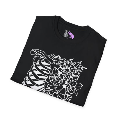 Floral Ribcage Adult Tshirt