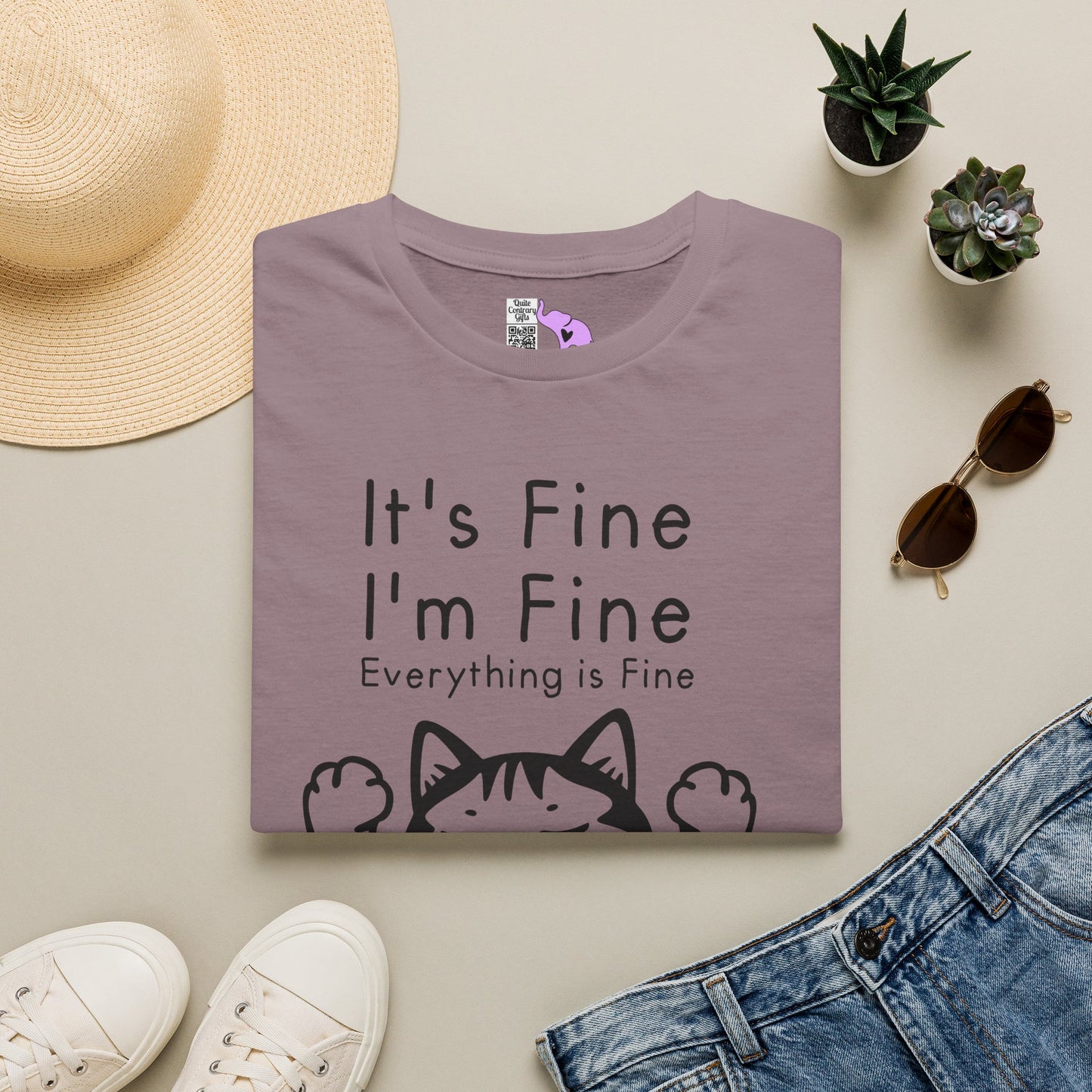 It's Fine I'm Fine Everything's Fine (Cat) Adult T-shirt