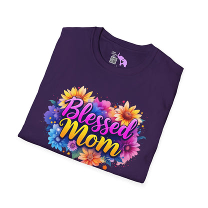 Blessed Mom (Vibrant Floral) Adult T-shirt