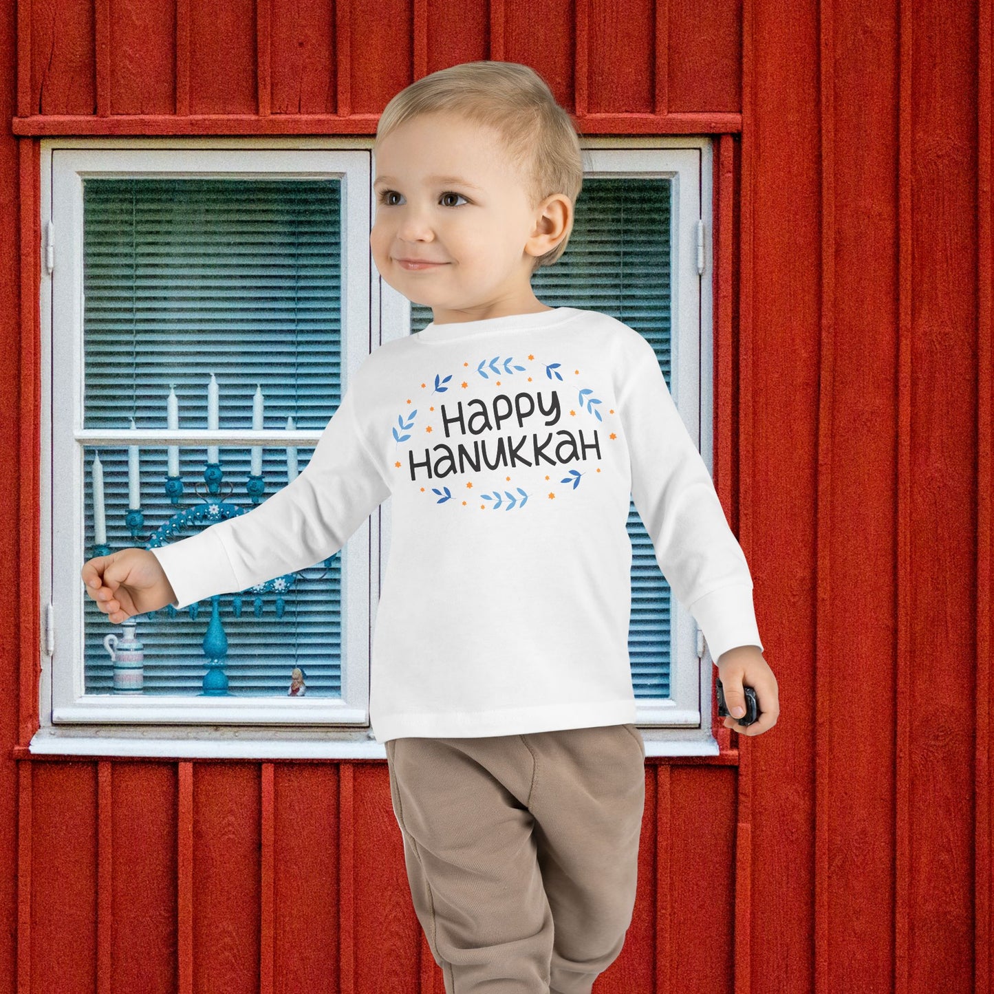 Happy Hanukkah 4 Toddler Long Sleeve Tee