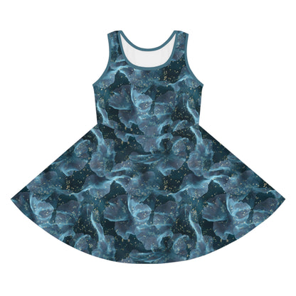 Midnight Sheer & Lace Girls' Sleeveless Sundress