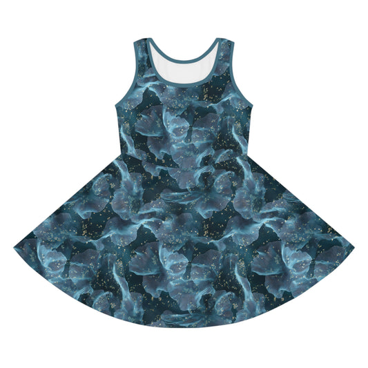 Midnight Sheer & Lace Girls' Sleeveless Sundress
