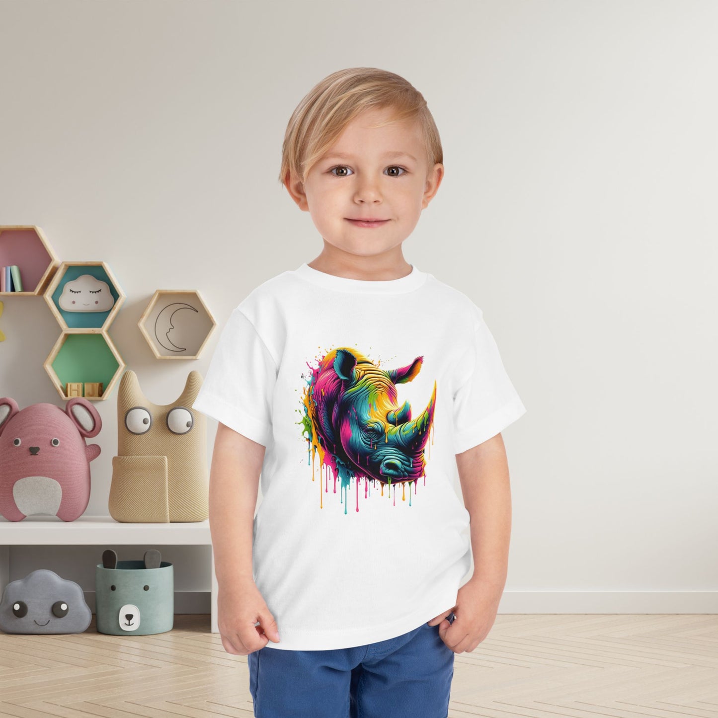 Colorful Rhino Toddler Tee