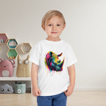 Colorful Rhino Toddler Tee
