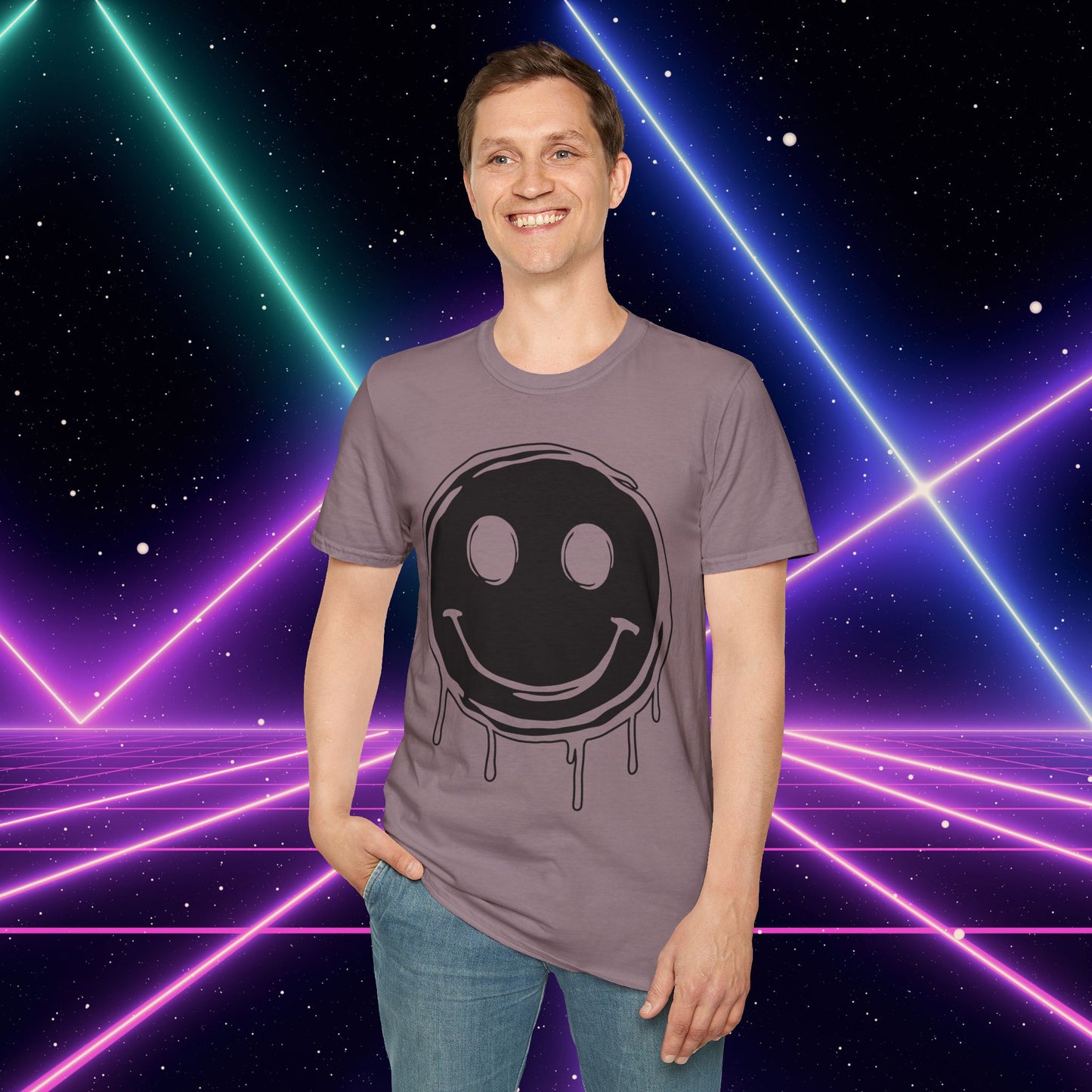 Melty Smiley Face Adult T-shirt