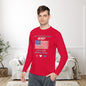 My Patriotic Heart Beats Red White and Blue Adult Long Sleeve Tee