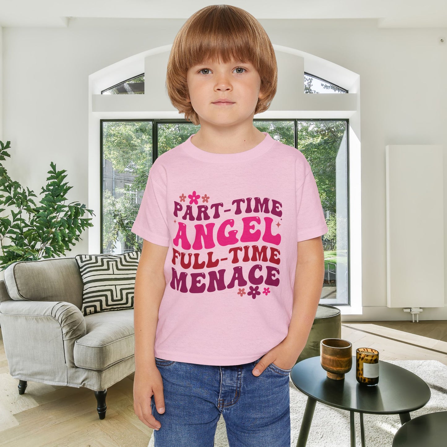 Part Time Angel Full Time Menace  Heavy Cotton™ Toddler T-shirt