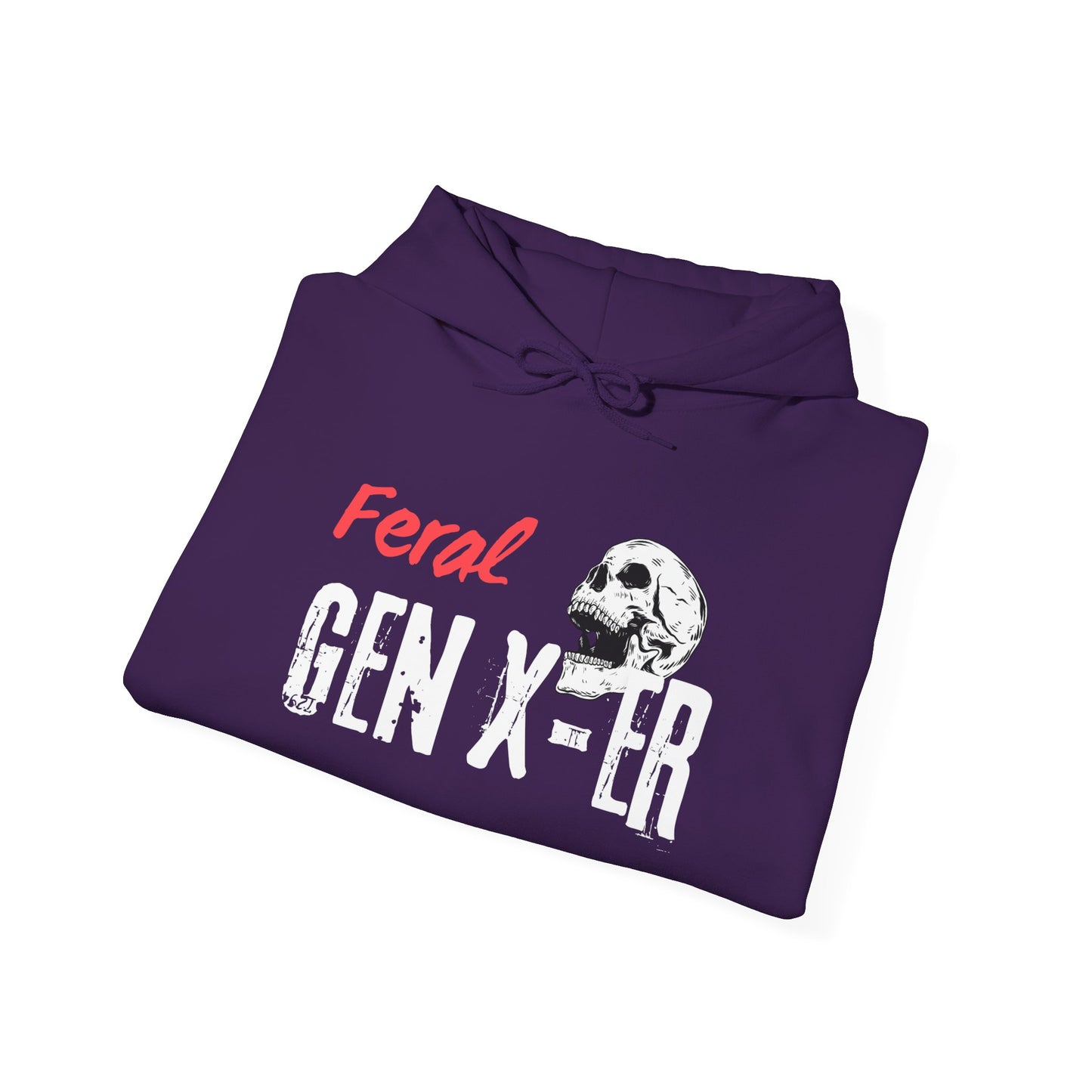Feral Gen-Xer Skull Heavy Blend™ Hooded Sweatshirt
