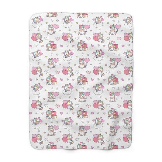 Unicorns of Love Sherpa Fleece Blanket