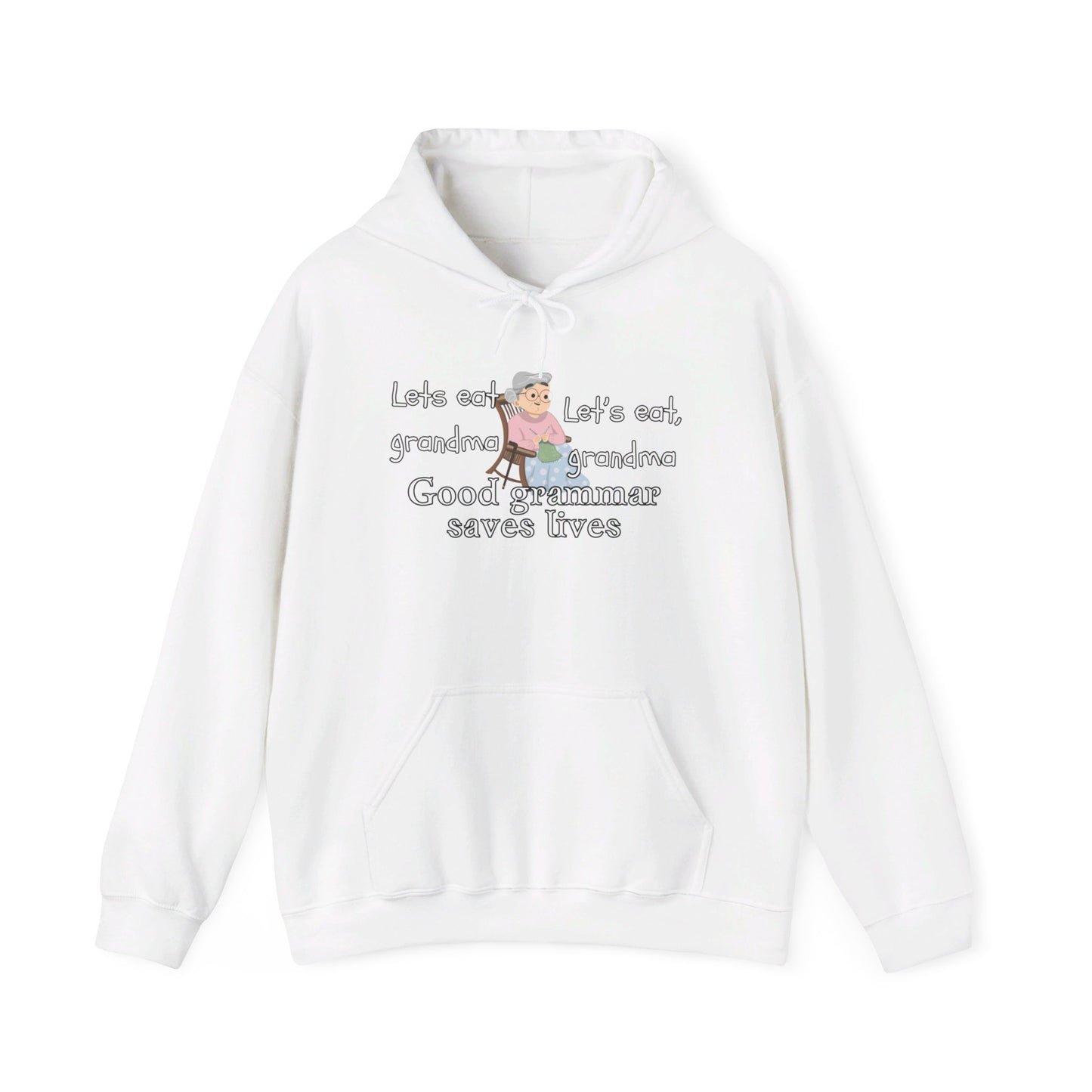 Let's Eat, Grandma Grammar Saves Lives Heavy Blend™ Hooded Sweatshirt