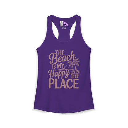 The Beach Is My Happy Place Women's Ideal Racerback Tank