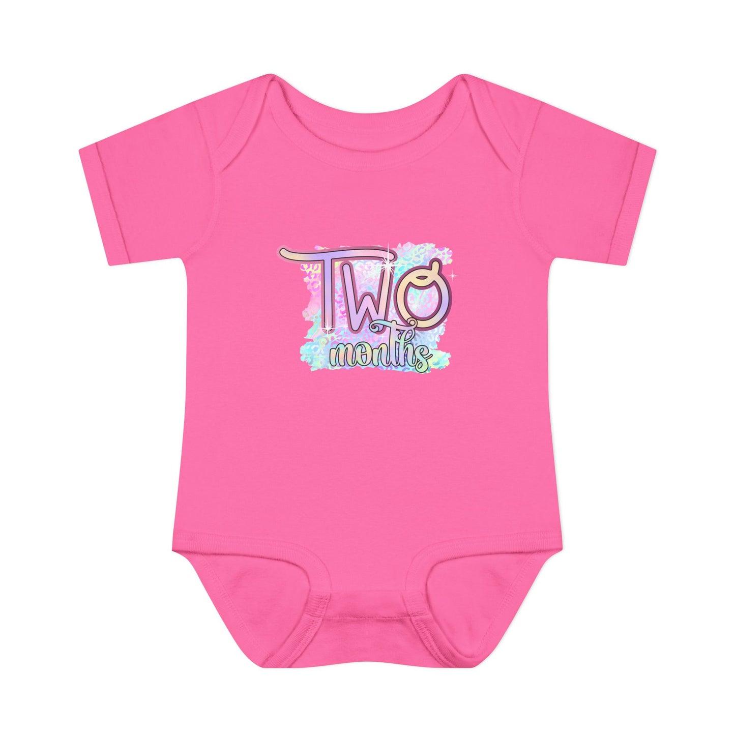 Pastel Wild One Milestone Baby Bodysuit-Two Months