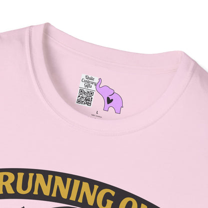 Running on Caffeine and Sarcasm (Roses) Adult T-shirt