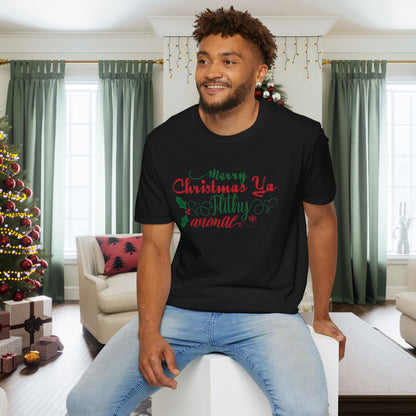 Merry Christmas Ya Filthy Animal Adult T-shirt