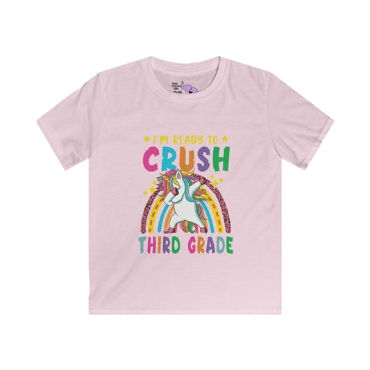 I'm Ready To Crush 3rd Grade Unicorn Youth Softstyle Tee