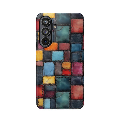 Coloerful Leather Patchwork MagSafe® Compatible Tough Case for iPhone