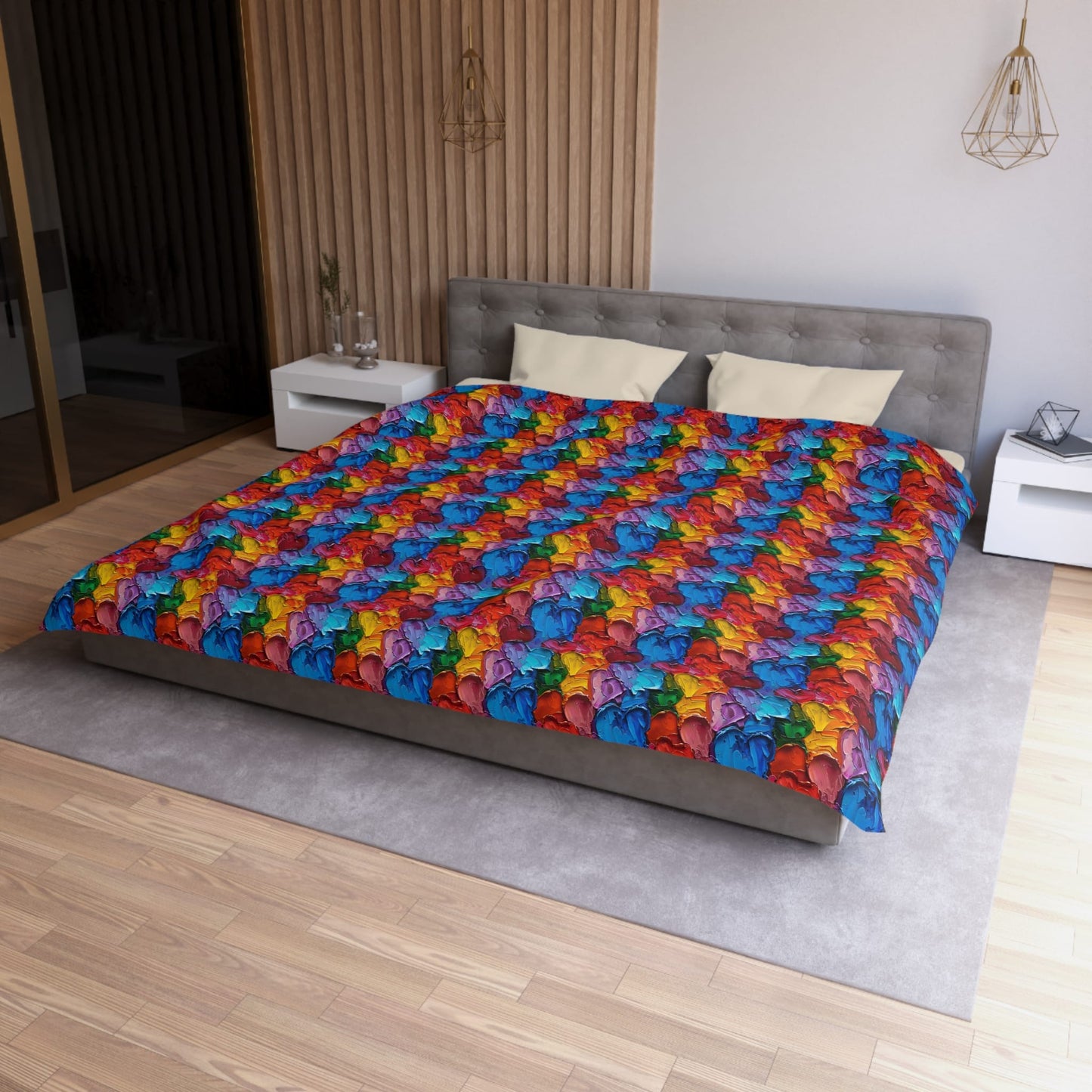 Palette Knife Hearts Microfiber Duvet Cover