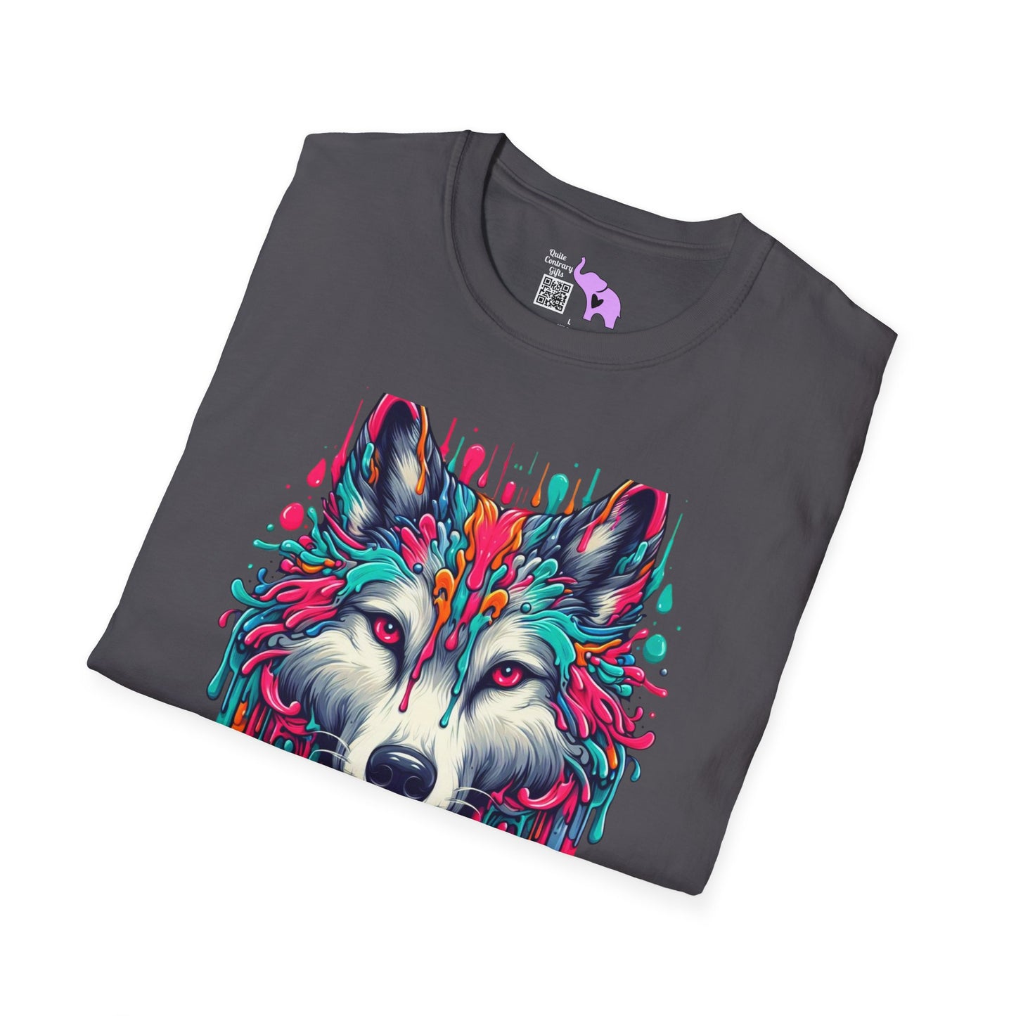 Colorful Wolf Adult T-shirt